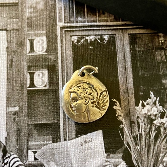 Double Sided Letter "A" Round Pendant - with Angel - Picture 3 of 7